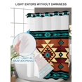 thumbnail image 4 of No Hook Shower Curtain with Snap in Liner,Retro Brown Bohemian Pattern Waterproof Bath Curtain Double Layers with See Through Top Window,Classic Geometric Art Hotel Shower Curtains 36x72in, 4 of 9