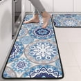 thumbnail image 2 of Kitchen Rugs Sets Of 2,Blue Ethnic Mandala Pattern Anti Fatigue Kitchen Mat Rugs Non Slip Washable,Decorative Kitchen Floor Mats for Kitchen,Sink,Laundry,17"x47"+17"x47", 2 of 5