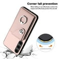 thumbnail image 5 of Wallet Case Compatible for Samsung Galaxy S22 with Card Holder, Rotation Finger Ring Kickstand Card Slots Case, Classic PU Leather Shockproof Magnetic Button Cover for Galaxy S22, Pink, 5 of 8