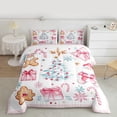 thumbnail image 2 of jejeloiu Cartoon Santa Claus Bedding Comforter Set,Chic Christmas Tree Twin Comforter Sets,Sweet Xmas Cookie Bedding Set For Teens,Ultra Soft Home Decor Reversible,2-Piece, 2 of 8