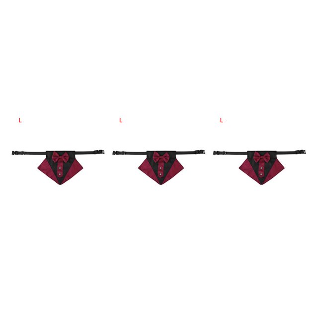 Methold Mascota Bandana Bowknot Mascota Pañuelo Algodón Decoración Animal Babero Bufanda con Collar, Rojo Negro, L Type2 NO2