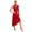 Red, variant on IEFIEL Womens One Sleeve Sheer Lace Leotard Dress Side Split Modern Lyrical Dance Dress Ballroom Performance Costume