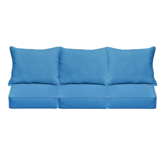 Light Blue Indoor/Outdoor Deep Seating Sofa Set, Corded