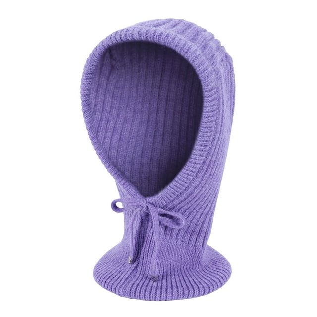 Jusqu'à 10$ Foulard Violette Tricotée à Capuche Bonnet d'Hiver Chaud pour Femmes