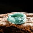 thumbnail image 2 of HOOUN Burmese Jadeite Snake Ring Charm Natural Blue Jade Women Real Jewelry Emerald-18mm, 2 of 5