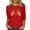 #057-Red, variant on Xuyuer 3/4 Sleeve Shirts for Women Loose Fit Crewneck Dressy Casual Tops Lightweight Solid Color Comfy Cute T Shirts Basics Tees Casual Fashion Spring Summer T Shirts Business Work Tee Top