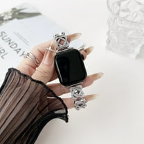 Diamond Band for 42/44/45/49mm Cool Women Chain Smartwatch Bands Compatible for Apple Watch Bands Ultra 2 Series 9/8/7/6/SE/5/4/3/2/1 Stylish Replacement Watch Strap Bracelet Gift,Silver