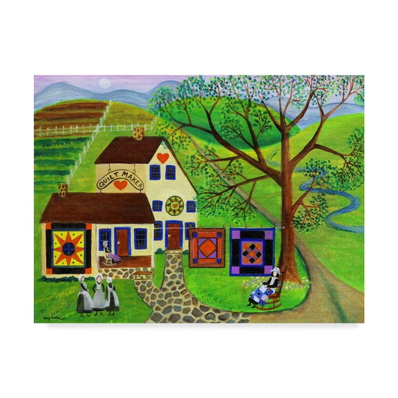 Trademark Fine Art 'Amish Country Quilt Makers' Canvas Art by Cheryl Bartley