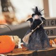 thumbnail image 6 of Halloween Witch Doll Decorations - Silk Fabric Tabletop Ornament, Broomstick Witch Figure for Mantel, Tree Topper & Party Centerpiece, Spooky Festive Decor, 6 of 8