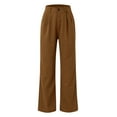 thumbnail image 6 of Baqcunre Wide Leg Pants Woman,Womens High Waisted Pants Work Straight Leg Dress Slacks With Pockets,Women'S Pants,Pants For Women,Womens Fashion,Womens Clothes,Brown,XXL, 6 of 6