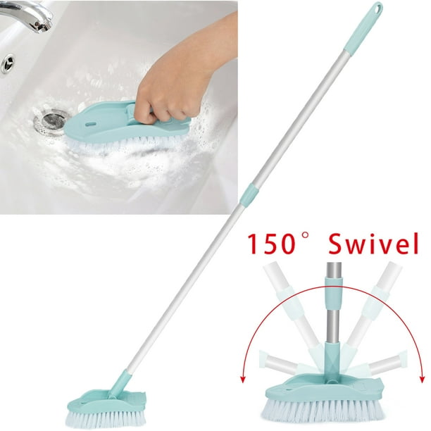 Floor Scrub Brush Adjustable Long Handle Scrubber Cleaning Tile
