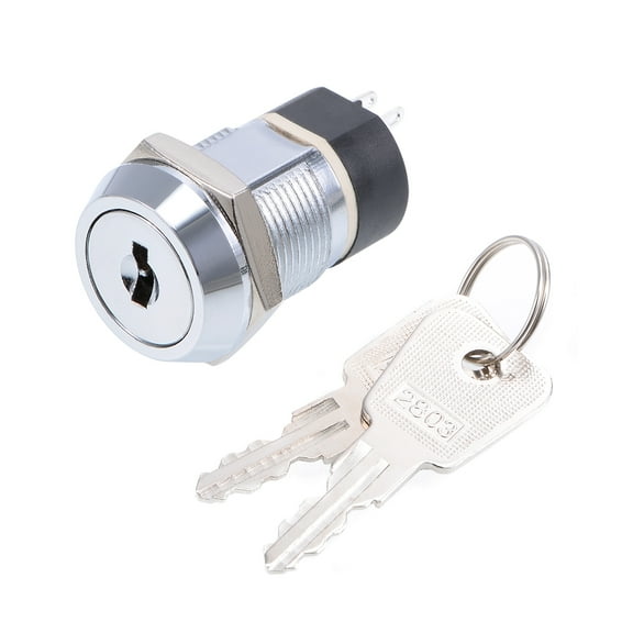 19mm 2 Positions 2NO 2NC Electric Keylock Push Button Switch