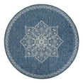 thumbnail image 2 of Unique Loom Outdoor Traditional Collection Area Rug - Antique (10' Round Blue/Ivory), 2 of 6