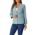 thumbnail image 4 of INSPIRE CHIC Women's Work Office Blazer Long Sleeve Suit Jacket Blazer XS Grey Blue, 4 of 6