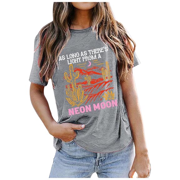 Wsysadlol Women's Cowgirl Vintage T-Shirt Oversized Western Graphic Print Music Country Tees Casual Fashion Short Sleeve Tops