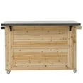 thumbnail image 3 of Outdoor Kitchen Island Fir Wood Kitchen Island with Stainless Steel Top, Ample Storage Space, Towel and Spice Racks and a Bottle Opener for Outdoor, Natural, 3 of 14