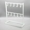 thumbnail image 6 of ABCISI 1 PC Tabletop Hook Rack – Jewelry Display Stand – Metal Retail Counter Display Stand for Necklace Bracelets, Earrings, Ring, Keys, Watches (White), 6 of 13