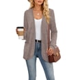 thumbnail image 6 of WIHOLL Lightweight Cardigan for Women Long Sleeve Cardigans Fall Casual Open Front Tops with Pockets Coffee, 6 of 9