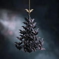 thumbnail image 6 of Bat Swarm Tree Ornament, Flying Bat Halloween Decoration for Yard Porch Ceiling, 2D Flat Acrylic Gothic Halloween Hanging Decor, Festival Party Horror Bats Shape Home Decor (4pc), 6 of 6
