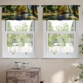 thumbnail image 2 of LALILO Kitchen Curtain Valance Halloween Haunted House Old Rod Pocket Window Curtain 52"x 18" Set of 2, 2 of 7