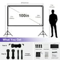 thumbnail image 6 of Florascent Outdoor Projector Screen with Stand, 100 inch Portable Foldable 4K HD Movie Screen with Carry Bag for Home Backyard Night,16:9, 6 of 6