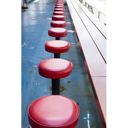 New York City, NY, USA. Vintage Diner Seats Print Wall Art By Julien