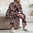 thumbnail image 7 of Salouo Snake And Rose Print Button-Front Long Sleeve Pajama Set for Men, Soft 2Pjs Men's Long Sleeve Sleepwear-Medium, 7 of 7