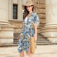 thumbnail image 3 of Beach Vacation Clothes Kimono Cardigan Loose Swimsuit Cover Up for Women Running Horse and Flower M, 3 of 6