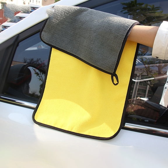 CxhicLuv Car Wash Towel, Double-Sided Fine Fiber Velvet, Thick Absorbent Car Cleaning Cloth for Interior and Exterior, High-Performance Water Absorption for Car Care and Detailing