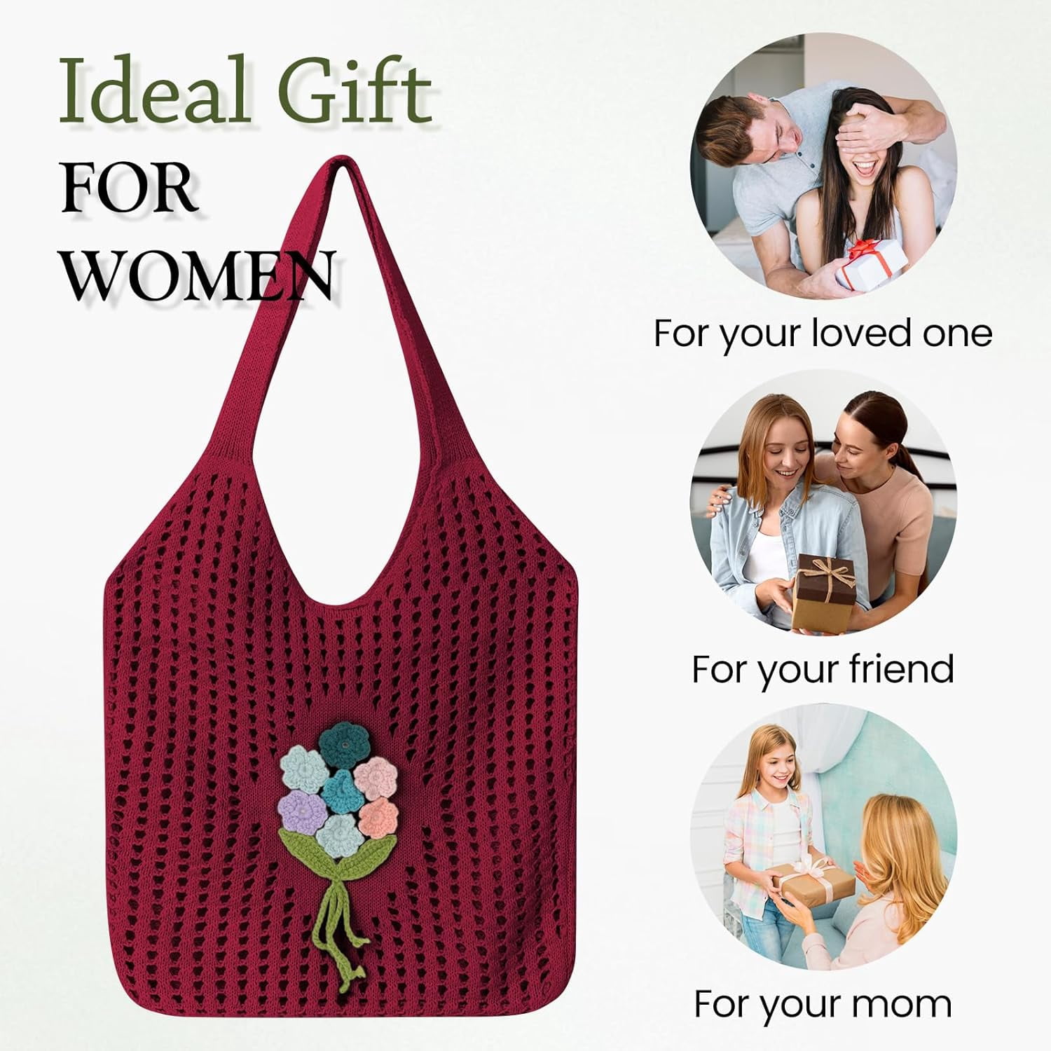 Crochet Mesh Beach Tote Shoulder Handbags Hobo for Women Summer Vacation Shoulder Bag Soft Y2k Purses for Travel