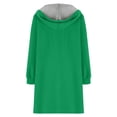 thumbnail image 6 of XPMWRP Women's Oversized Zip Up Hooded Jacket Solid Color Long Sleeved Casual Coats Winter Warm Trendy Mid Length Jacket Green XXXXXL, 6 of 7
