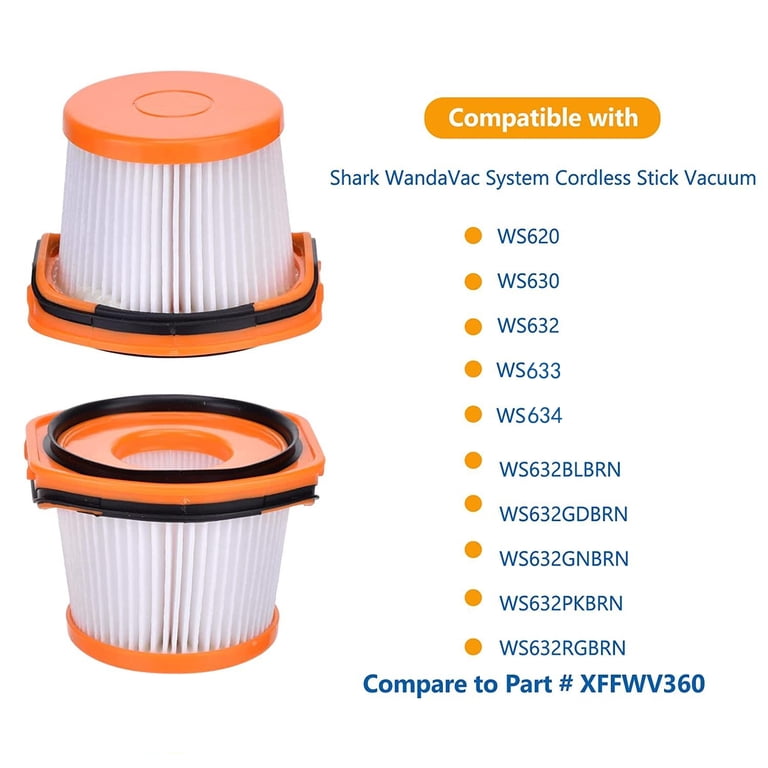 Unikstone 4-Pack Replacement Filters For Shark WANDVAC Cordless Vacuums – Washable, Fits WS620, WS630, WS632 Models