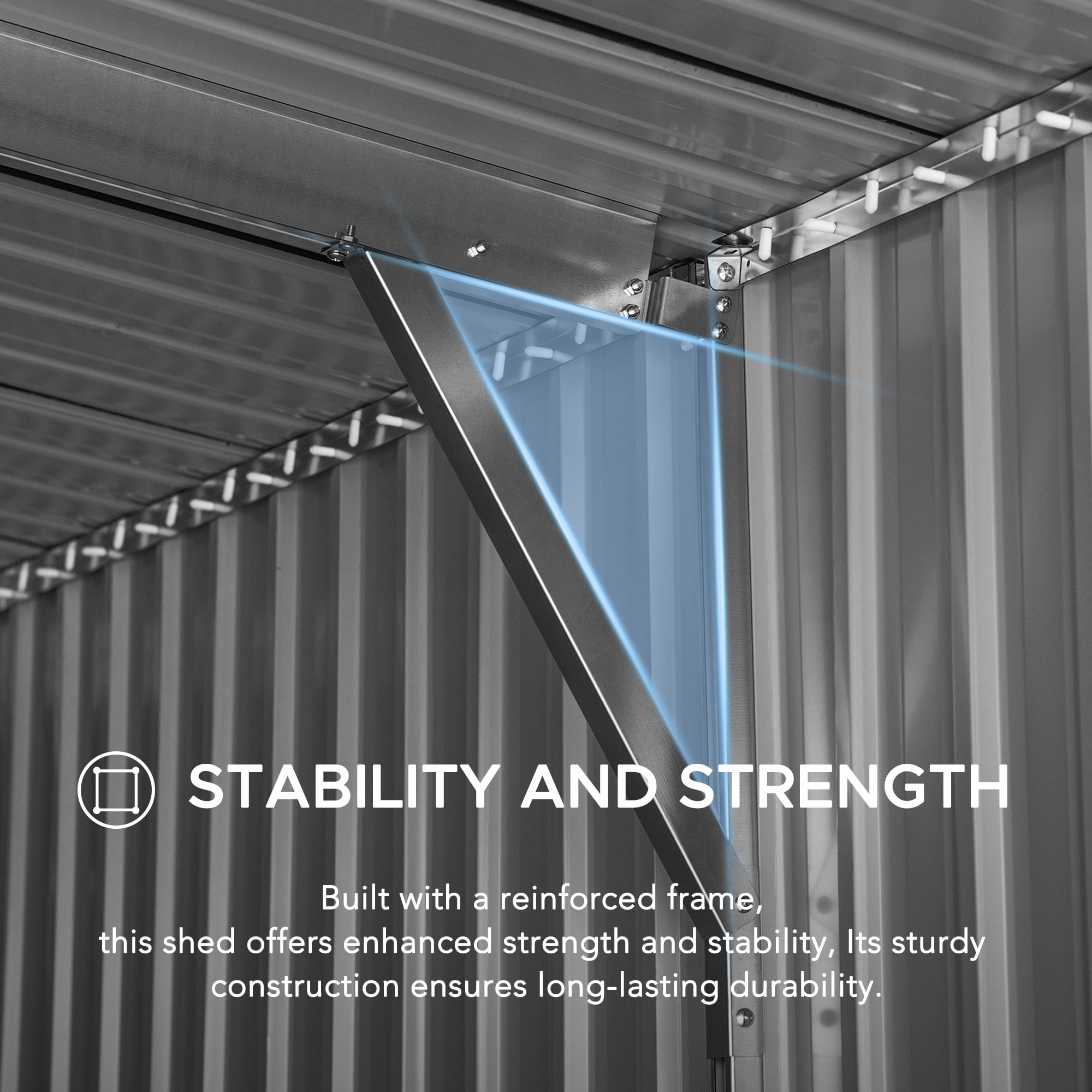 Sunjoy 13 ft. x 20 ft. Remise extérieure, abri de voiture, gris clair