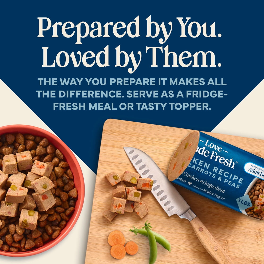 Blue Buffalo Love Made Fresh Dog Food, Refrigerated, Chicken Recipe, 1-lb Roll