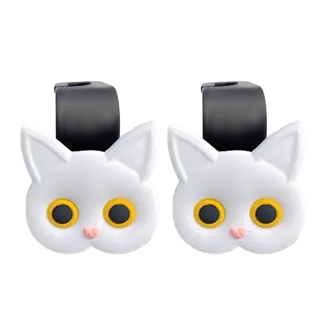 Soumake 1/2/4 Pcs Crochet de Siège Auto Forme de Chat Dessin Animé Forte Capacité Installation Simple Crochet de Rangement Accessoires Intérieurs Auto