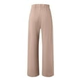 thumbnail image 6 of Diufon Trendy Pleated Lounge Pants for Women Button Down Solid Color Wide Leg Pants Trousers with Pockets, 6 of 7