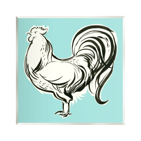 Stupell Industries Modern Rooster Drawing Animals & Insects Painting Unframed Art Print Wall Art, 12 x 12