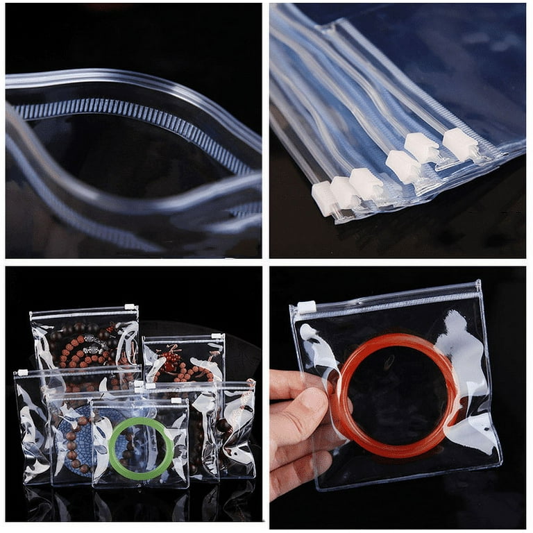 100Pcs Anti-oxidation Resealable Plastic Bag Clear Zip Lock Jewelry Storage  Bags