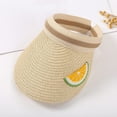 thumbnail image 2 of REDARER Kids Straw Sun Visor, Lemon Embroidery Empty Top Hat Lightweight UV Protection for Outdoor,2-6 Years, 2 of 3