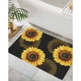 thumbnail image 3 of Area Rug with Tassels 2' x 3', Rustic Watercolor Sunflower on Black Kitchen Runner Rug for Hallway Bedroom Throw Rugs, Farmhouse Floral Art Soft Door Mat for Bathroom Entrance Living Room, 3 of 9