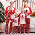 thumbnail image 5 of Conjunto de pijama navideño con estampado de Papá Noel, camiseta de manga larga y pantalones, ropa de estar por casa, pijamas navideños a juego para la familia, conjuntos de pijamas para la familia, 5 of 5