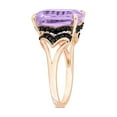 thumbnail image 2 of 6.32 Carat (Ctw) Rose De France and Black Sapphire Ring in Rose Sterling Silver for Women, 2 of 6