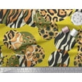 thumbnail image 3 of Soimoi Yellow Rayon Fabric Leopard & Wild Animal Skin Print Fabric by Yard 42 Inch Wide, 3 of 3