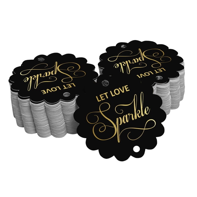 Inkdotpot Real Gold Foil Let Love Sparkle Wedding Tags Favor Hang Paper Tags 50 Pieces