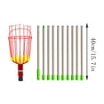 thumbnail image 3 of Fiudx Liquidación de ahorros de verano Extractor de frutas con mango telescópico Extractor de bayas largo con poste de conexión de acero inoxidable y bolsa de tela Extractor de frutas, 3 of 5