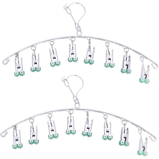 2 piezas menos acero H, estante colgante con 8 clips compatibles con ropa interior, calcetines, Ly quitar la ropa de H,