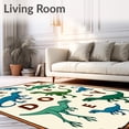 thumbnail image 2 of ODIKA 2'x3' Machine Washable Non-Slip Area Rug, Dinosaur Alphabet Adventure Learning Discovery Floor High Traffic Rug with Pad, Green, 689234, 2 of 8