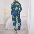 thumbnail image 3 of Pajama Sets for Women 2 Pcs, Cartoon Funny Chameleon Lizard Button Down Long Sleeve Sleepwear Lounge PJ Sets, 3 of 6