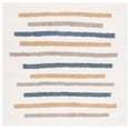 thumbnail image 2 of SAFAVIEH Calico Alfreda Striped Polyester Shag Area Rug, Ivory/Gold, 6'7" x 6'7" Square, 2 of 8