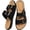 Black, variant on Womens Flat Sandals Dressy Summer Comfortable Double Buckle Slip-On Slides Beach Shoes for Walking